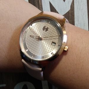 Watch station blush leather women's watch